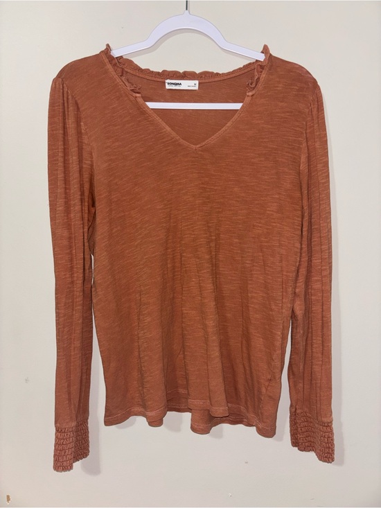Sonoma Tops - Sonoma Women's Long-Sleeve V-Neck Top in Rust